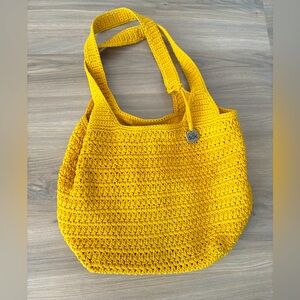 The Sak Crotchet yellow hobo bag